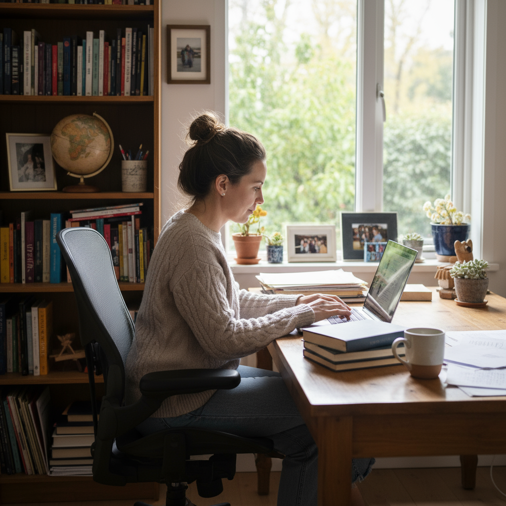Ondernemer verkent de kosten van een app op haar laptop
