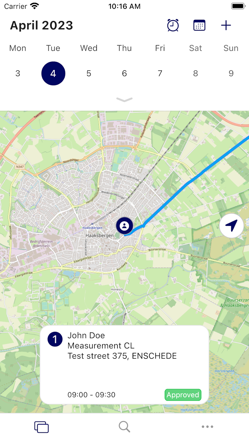 Spatio field management app — planning en route op de kaart
