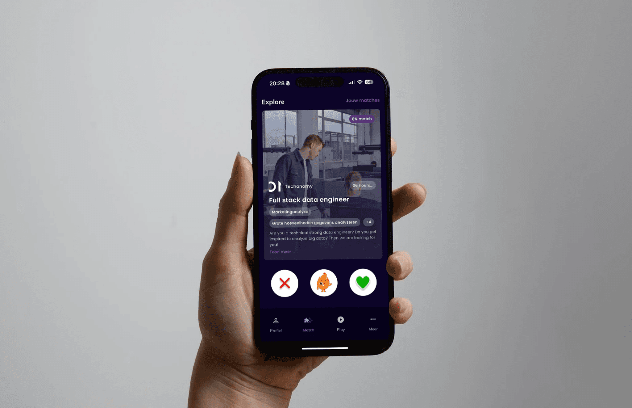 TalentR skills-paspoort app op een telefoon
